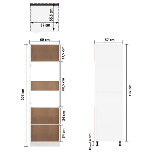 vidaXL Meuble bas pour réfrigérateur Lyon blanc 60x57x207 cm Aggloméré