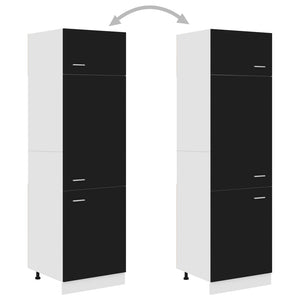 Kühlumbauschrank Lyon Schwarz 60 cm