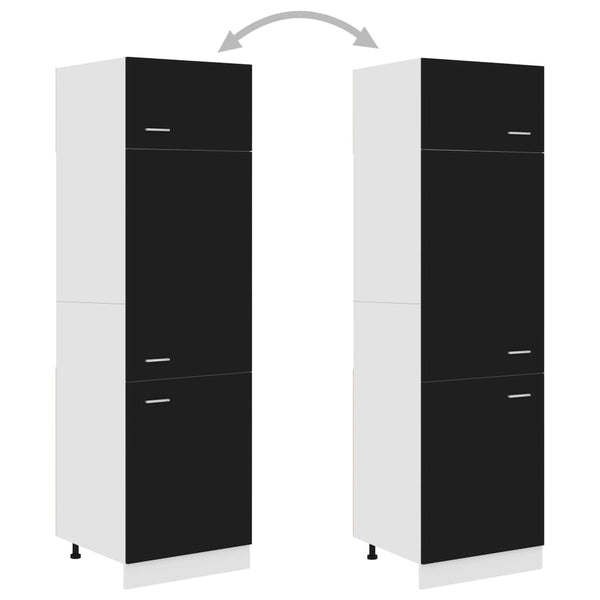 Kühlumbauschrank Lyon Schwarz 60 cm