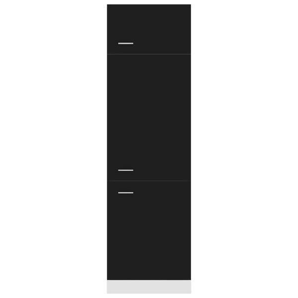 Kühlumbauschrank Lyon Schwarz 60 cm