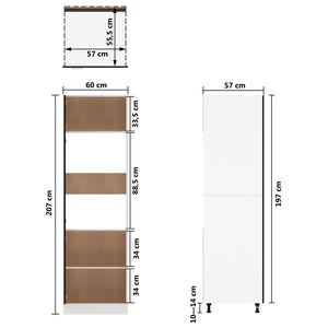Kühlumbauschrank Lyon Schwarz 60 cm