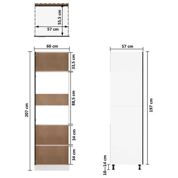 Kühlumbauschrank Lyon Schwarz 60 cm