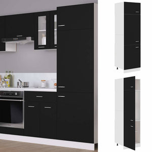 Kühlumbauschrank Lyon Schwarz 60 cm
