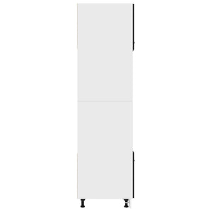 vidaXL Meuble Haut de Cuisine pour Micro-Ondes Lyon Noir 60x57x207 cm Bois d'ingénierie
