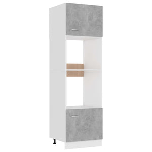 vidaXL Meuble de cuisine pour micro-ondes gris béton 60x57x207 cm en bois d'ingénierie