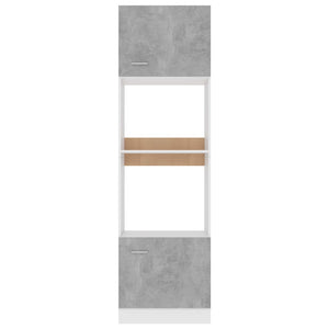 vidaXL Meuble de cuisine pour micro-ondes gris béton 60x57x207 cm en bois d'ingénierie