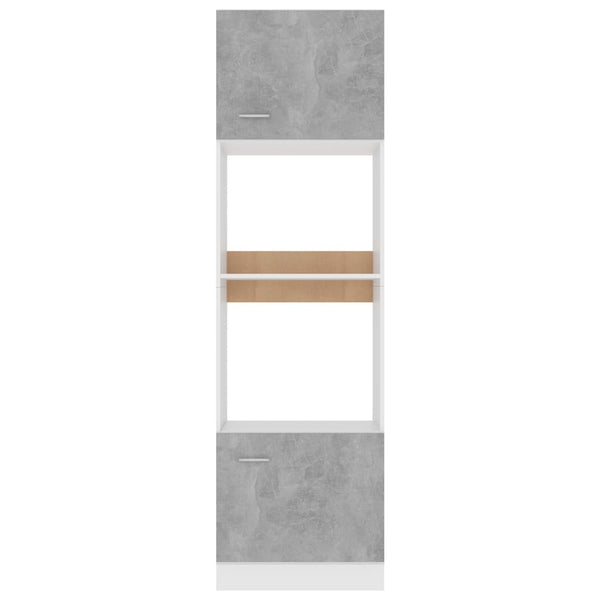 vidaXL Meuble de cuisine pour micro-ondes gris béton 60x57x207 cm en bois d'ingénierie