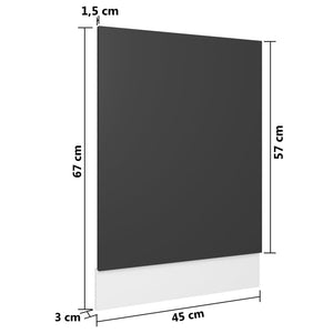 Graue Geschirrspülerblende 45x67 cm