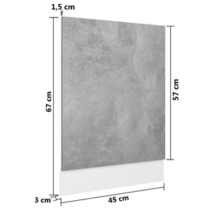 Geschirrspülerblende Betongrau 45x67 cm