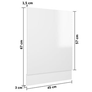 Geschirrspülerblende Hochglanz Weiß 45x67 cm