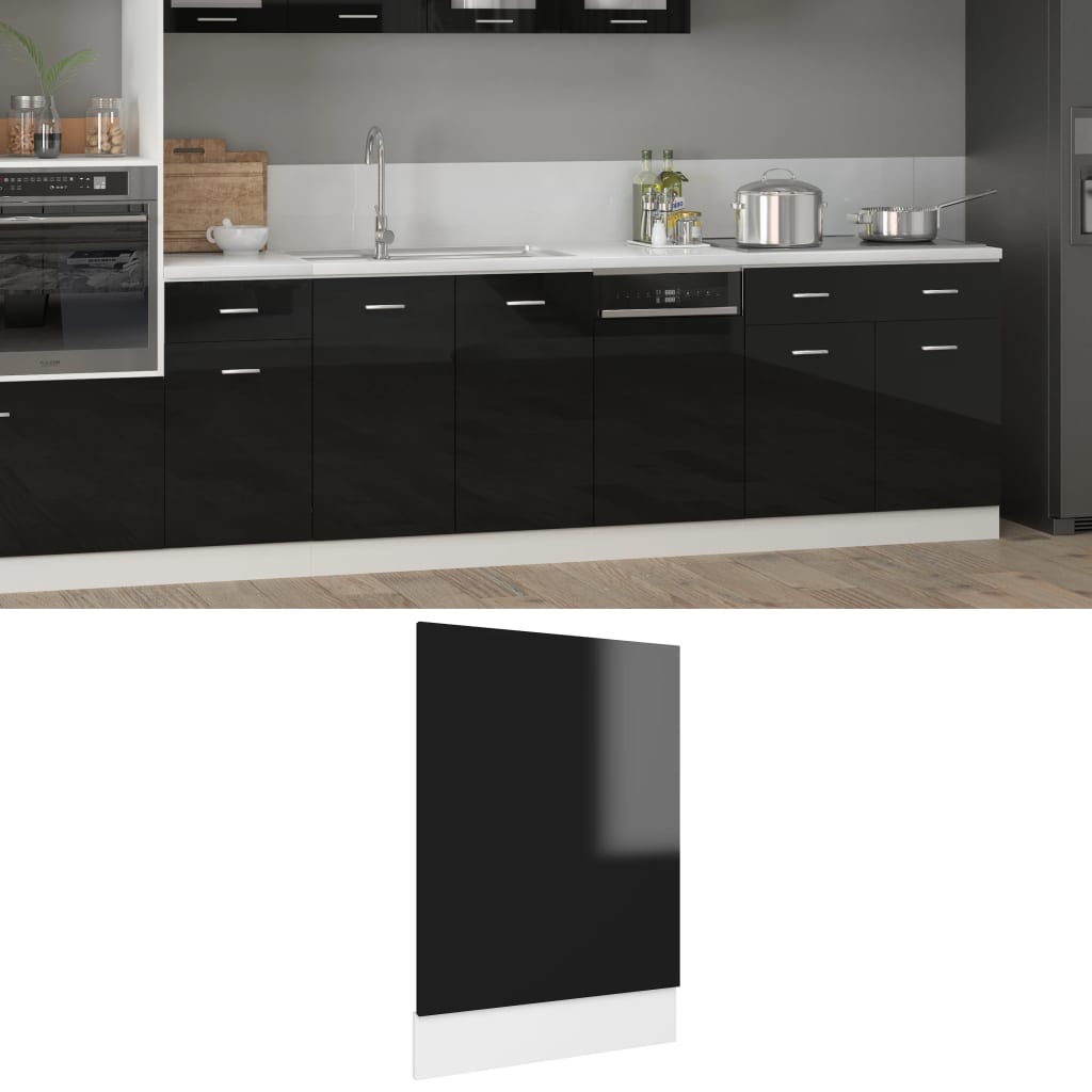 Geschirrspüler Blende Hochglanz Schwarz 45x67 cm