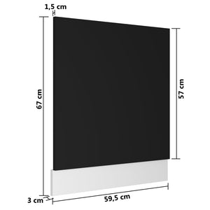 Schwarze Geschirrspülerblende Lyon 59,5 cm