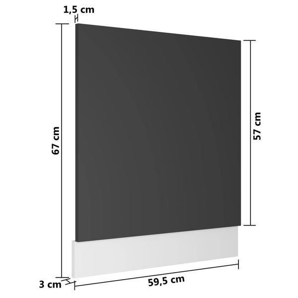 Geschirrspülerblende Lyon Grau 59,5 cm