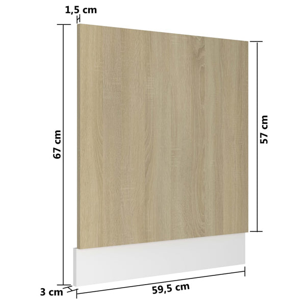 Geschirrspülerblende Sonoma-Eiche 59,5x67 cm