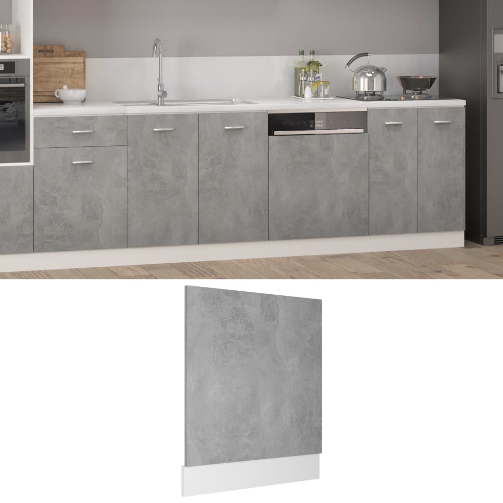vidaXL Panneau décoratif de lave-vaisselle Lyon Gris béton 59,5x3x67 cm Bois d'ingénierie