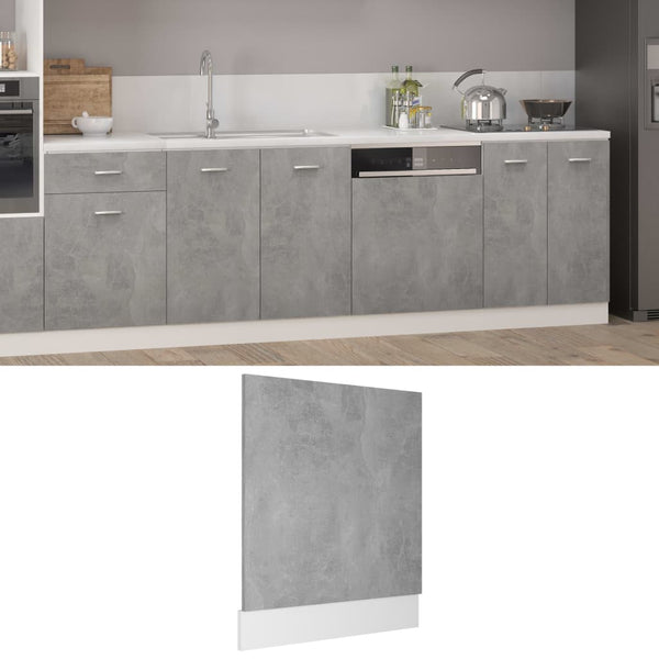 vidaXL Panneau décoratif de lave-vaisselle Lyon Gris béton 59,5x3x67 cm Bois d'ingénierie