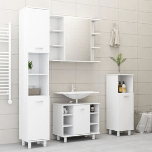 Badezimmerschrank Weiß 30x30x179 cm