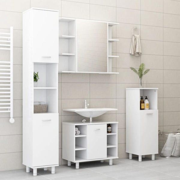 Badezimmerschrank Weiß 30x30x179 cm
