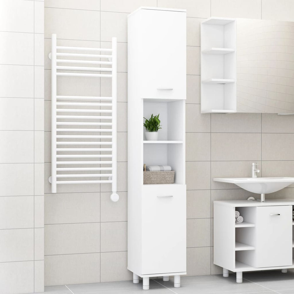 Badezimmerschrank Weiß 30x30x179 cm