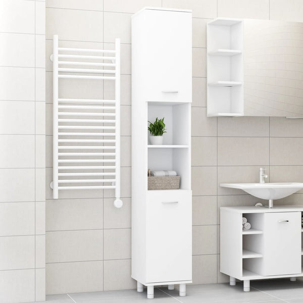 Badezimmerschrank Weiß 30x30x179 cm