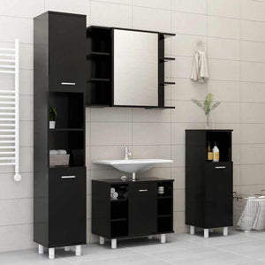 Schwarzer Badezimmerschrank 30x30x179cm