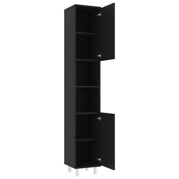 Schwarzer Badezimmerschrank 30x30x179cm