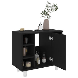 Schwarzer Badezimmerschrank 60 cm