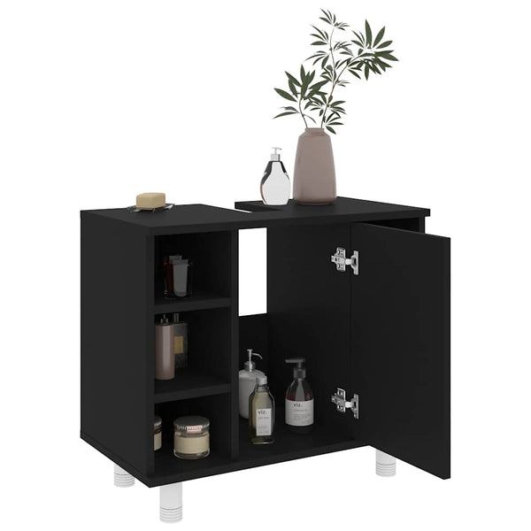 Schwarzer Badezimmerschrank 60 cm