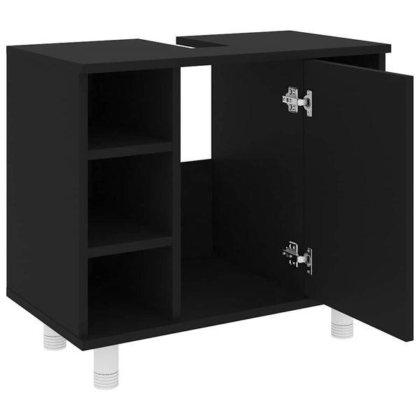 Schwarzer Badezimmerschrank 60 cm