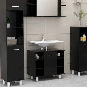 Schwarzer Badezimmerschrank 60 cm