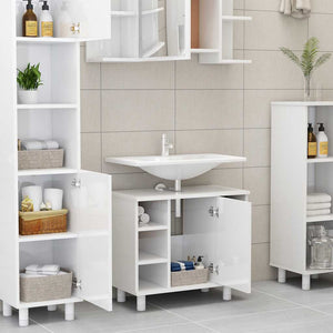 Hochglanz Badezimmerschrank Weiß 60cm