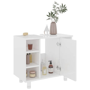 Hochglanz Badezimmerschrank Weiß 60cm