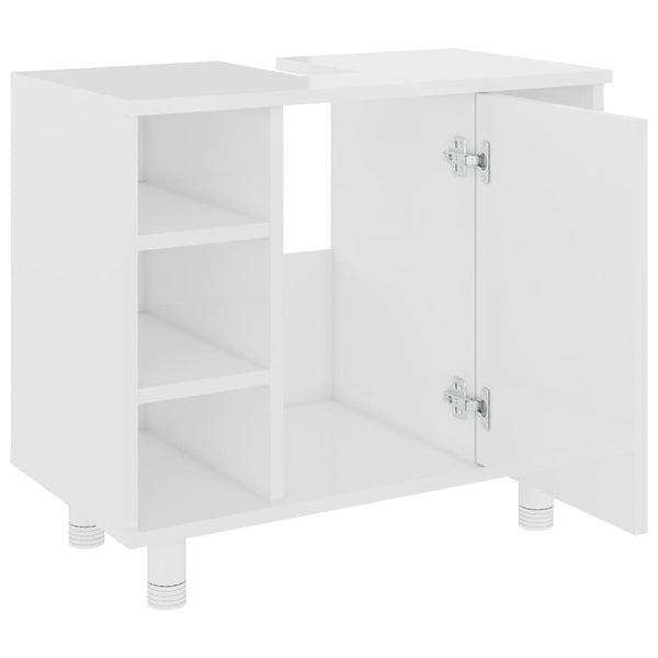 Hochglanz Badezimmerschrank Weiß 60cm