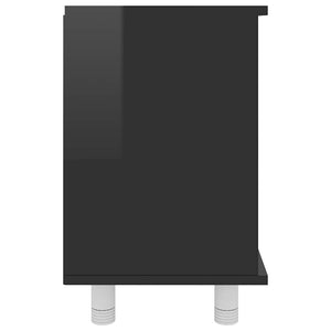 Hochglanz Badezimmerschrank Schwarz 60 cm
