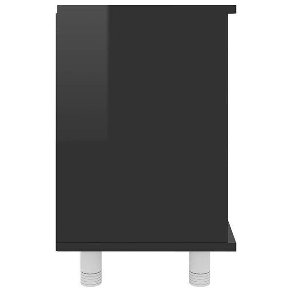Hochglanz Badezimmerschrank Schwarz 60 cm