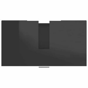 Hochglanz Badezimmerschrank Schwarz 60 cm