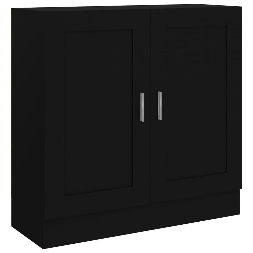 Schwarzes Bücherregal mit Türen, 82,5 cm