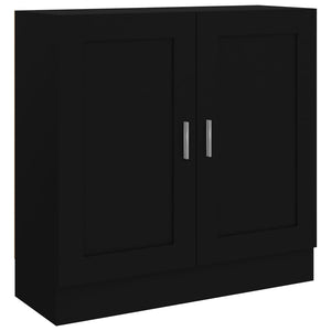 Schwarzes Bücherregal mit Türen, 82,5 cm