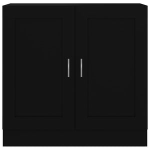 Schwarzes Bücherregal mit Türen, 82,5 cm