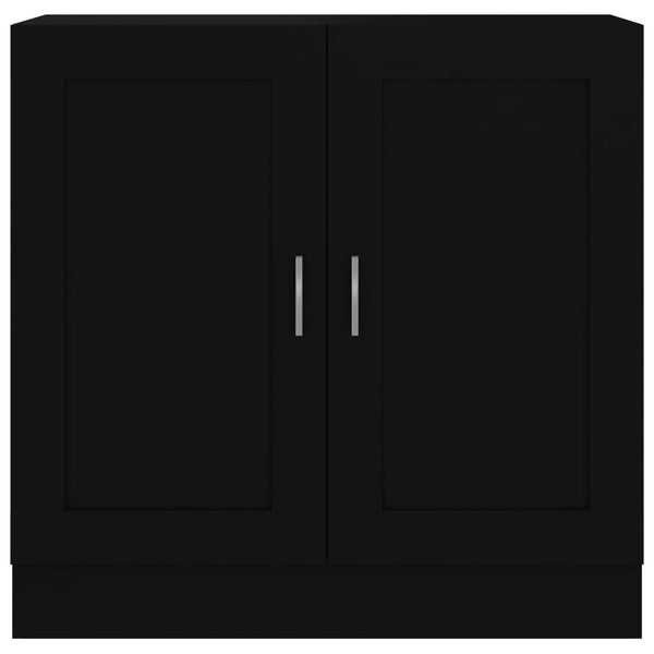 Schwarzes Bücherregal mit Türen, 82,5 cm