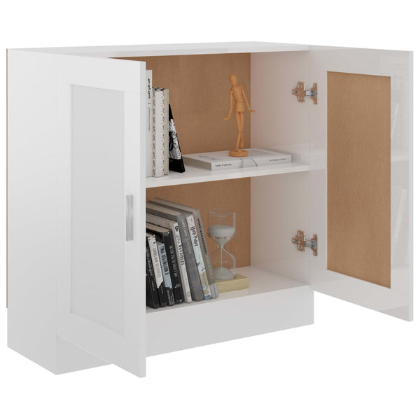Bücherschrank Hochglanz Weiß 82,5 cm