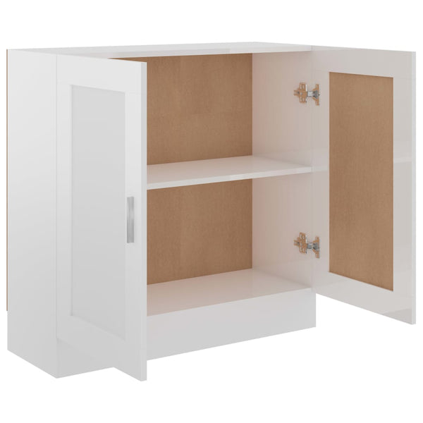 Bücherschrank Hochglanz Weiß 82,5 cm