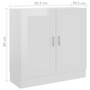 Bücherschrank Hochglanz Weiß 82,5 cm
