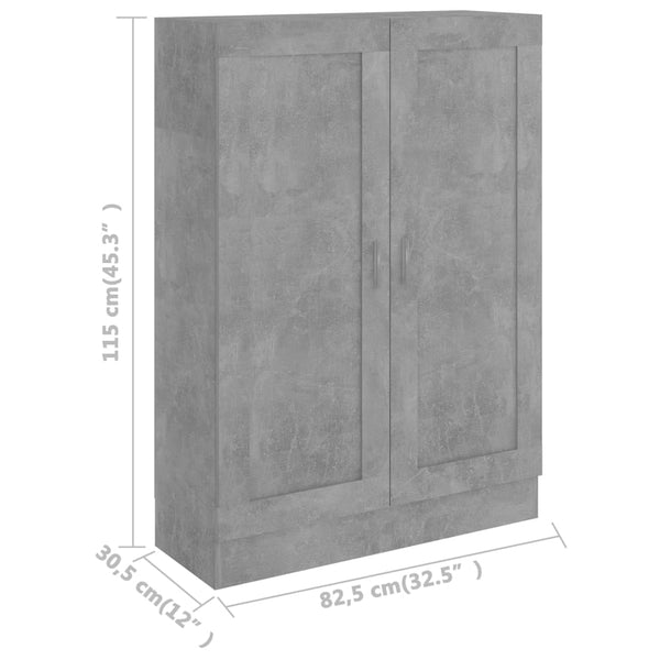 Bücherschrank Betongrau 82,5x115 cm