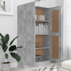 Betongraues Bücherregal, 150 cm hoch