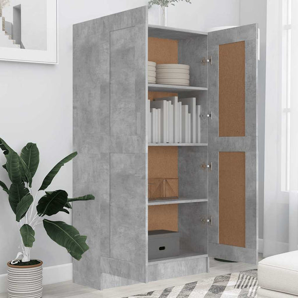 Betongraues Bücherregal, 150 cm hoch