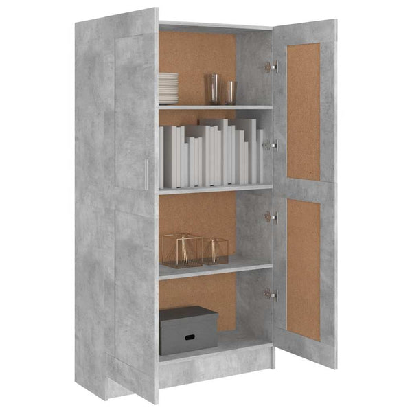 Betongraues Bücherregal, 150 cm hoch