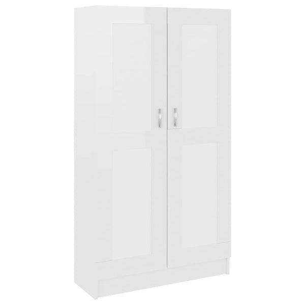 Bücherschrank Hochglanz Weiß 82,5x30,5x150 cm
