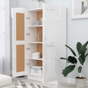 Bücherschrank Hochglanz Weiß 82,5x30,5x150 cm