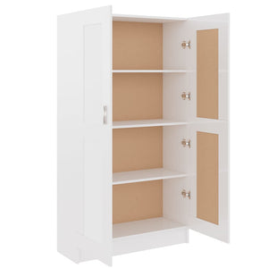Bücherschrank Hochglanz Weiß 82,5x30,5x150 cm